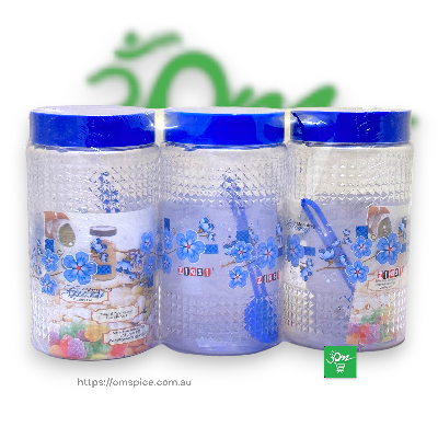 3 Ziasi Plastic Round Storage Jar Storage Container 17cm x 9cm - Buy Online Australia | Om Spice & Grocery