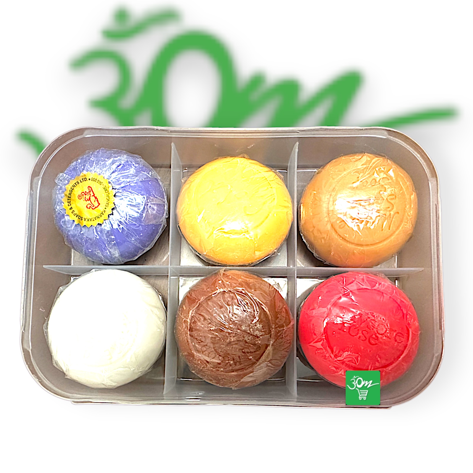 6 Mysore Sandal Soap  Gift each 150gm - Buy Online Australia | Om Spice & Grocery