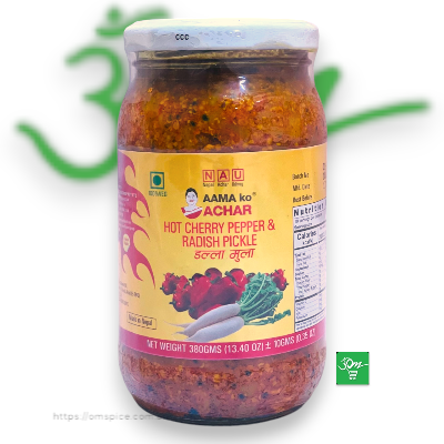 Aamako Hot Cherry Pepper and Radish Pickle - Buy Online Australia | Om Spice & Grocery