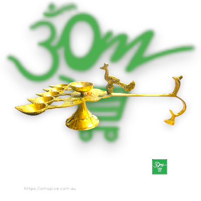 Aarati Panchamukhi Brass Large 12 inch - Buy Online Australia | Om Spice & Grocery