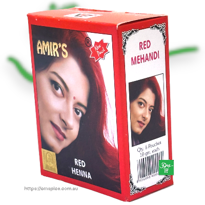 Amir Red Henna 10gm x 6 Pouches - Buy Online Australia | Om Spice & Grocery