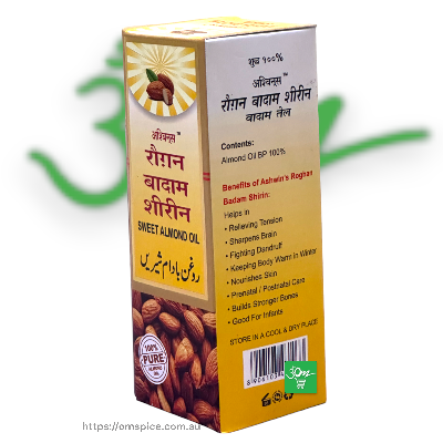 Ashwin's Roghan Badam Shirin Sweet Almond Oil  100ml - Buy Online Australia | Om Spice & Grocery