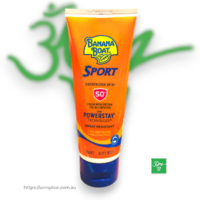 Banana Boat Sport Sunscreen Lotion SPF 50+ 100gm - Buy Online Australia | Om Spice & Grocery