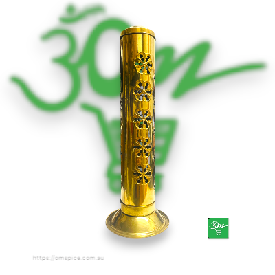 Brass Agarbatti Stand with Ash Catcher 10 inch - Buy Online Australia | Om Spice & Grocery