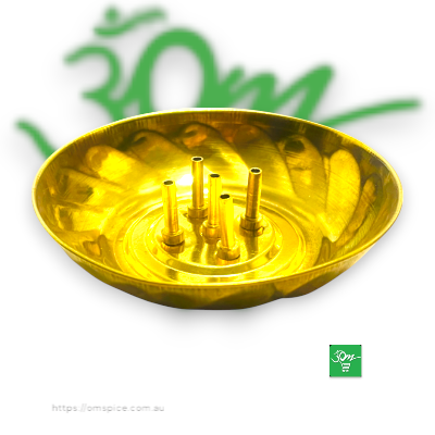 Brass Five Stick Ag Stand - Buy Online Australia | Om Spice & Grocery