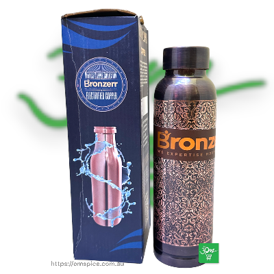 Bronzerr Copper Water Bottle Type 16 Dark Brown - Buy Online Australia | Om Spice & Grocery