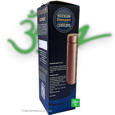 Bronzerr Copper Water Bottle Type 16 Dark Brown - Buy Online Australia | Om Spice & Grocery