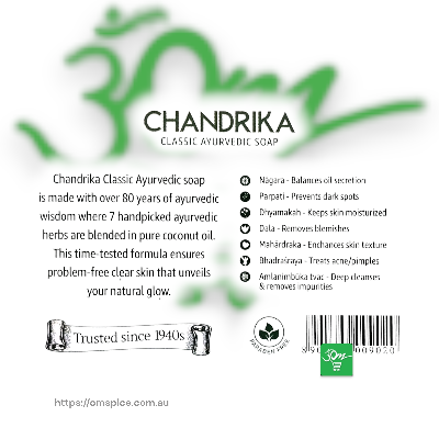 Chandrika Classic Ayurvedic Soap - Buy Online Australia | Om Spice & Grocery