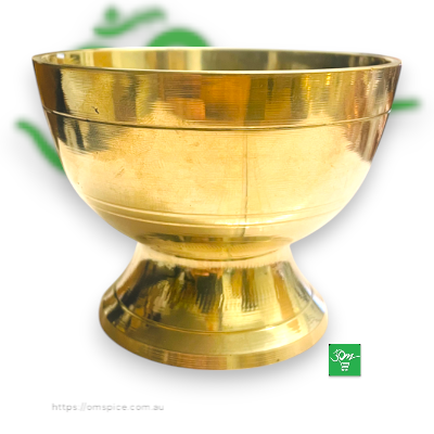 Chares Bowl Medium Brass 3.5 inch - Buy Online Australia | Om Spice & Grocery