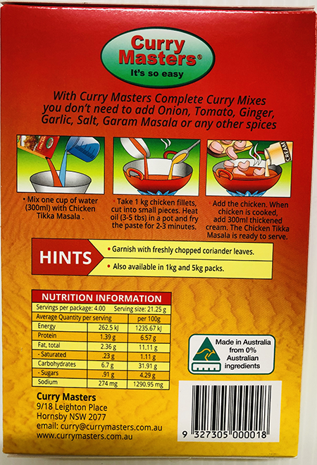 Curry Master Chicken Tikka Masala - Buy Online Australia | Om Spice & Grocery