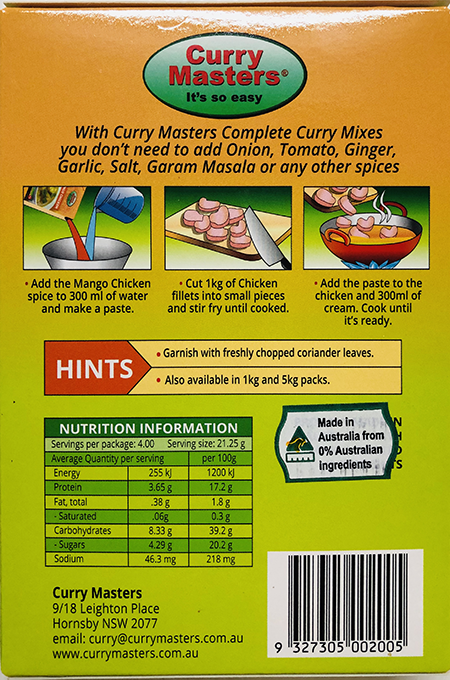 Curry Master Mango Chicken - Buy Online Australia | Om Spice & Grocery