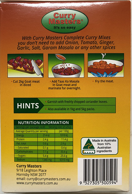 Curry Masters Taas Ko Masala (mutton) - Buy Online Australia | Om Spice & Grocery