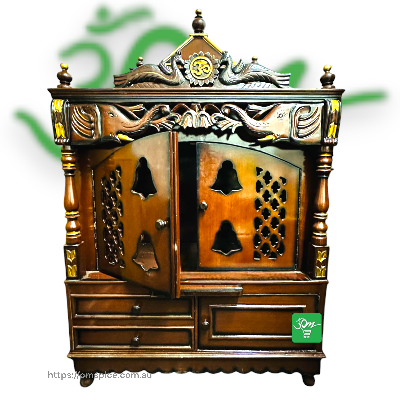 Dark Brown Wooden Temple  36 inches x 18 inches - Buy Online Australia | Om Spice & Grocery