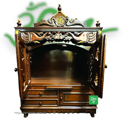 Dark Brown Wooden Temple  36 inches x 18 inches - Buy Online Australia | Om Spice & Grocery