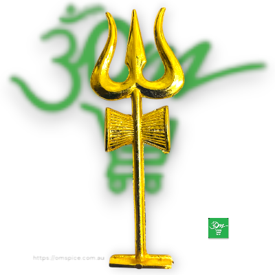 Dhurghatana Nasak Traditional Brass Trishul 11cm - Buy Online Australia | Om Spice & Grocery