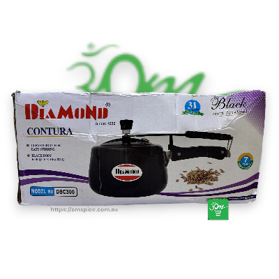 Diamond Contura Black Pressure Cooker 3L Hard Anodized - Buy Online Australia | Om Spice & Grocery