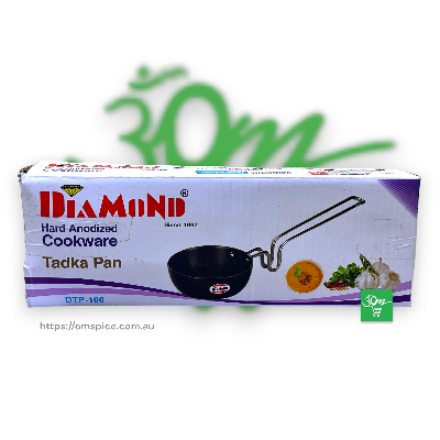 Diamond Tadka Pan Hard Anodized Black 11cm Daimeter - Buy Online Australia | Om Spice & Grocery