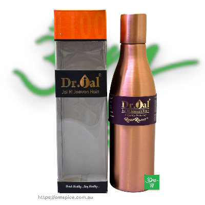 Dr Jal Copper Water Bottle Type 10 Light Brown - Buy Online Australia | Om Spice & Grocery