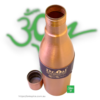 Dr Jal Copper Water Bottle Type 10 Light Brown - Buy Online Australia | Om Spice & Grocery