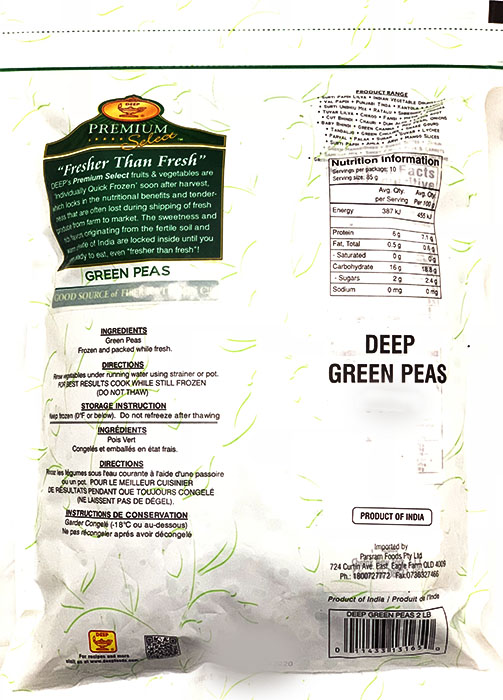 Frozen Green Peas - Buy Online Australia | Om Spice & Grocery