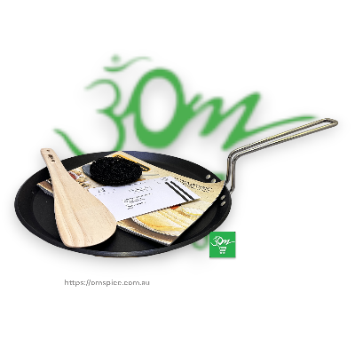 Futura Non Stick Flat Black Tava Gas + Induction 30cm Diameter - Buy Online Australia | Om Spice & Grocery