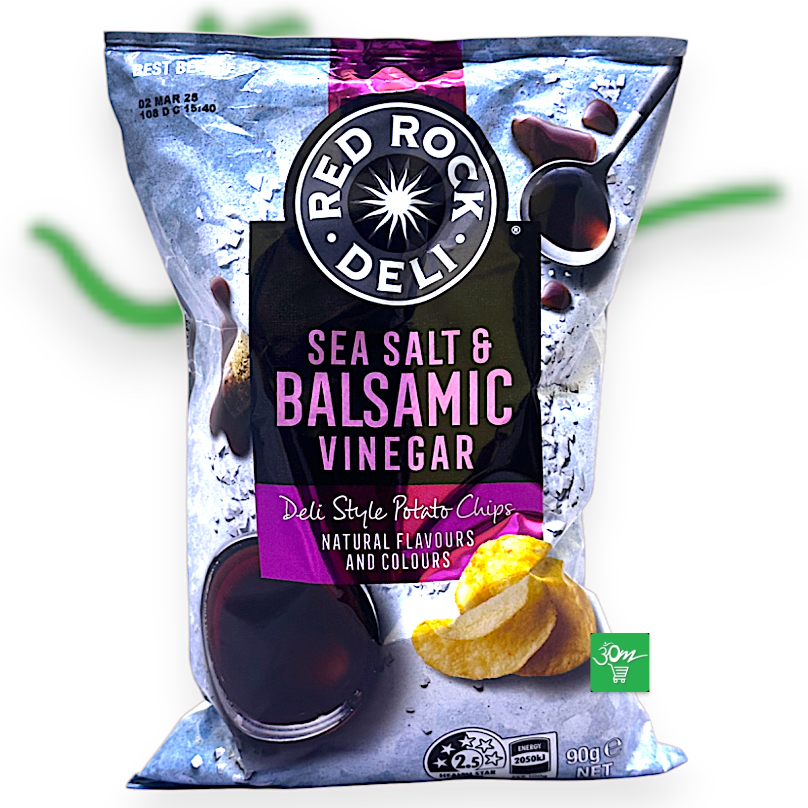 Red Rock Deli Sea Salt & Balsamic Vinegar Potato Chips – Premium Deli-Style Snack - Buy Online Australia | Om Spice & Grocery