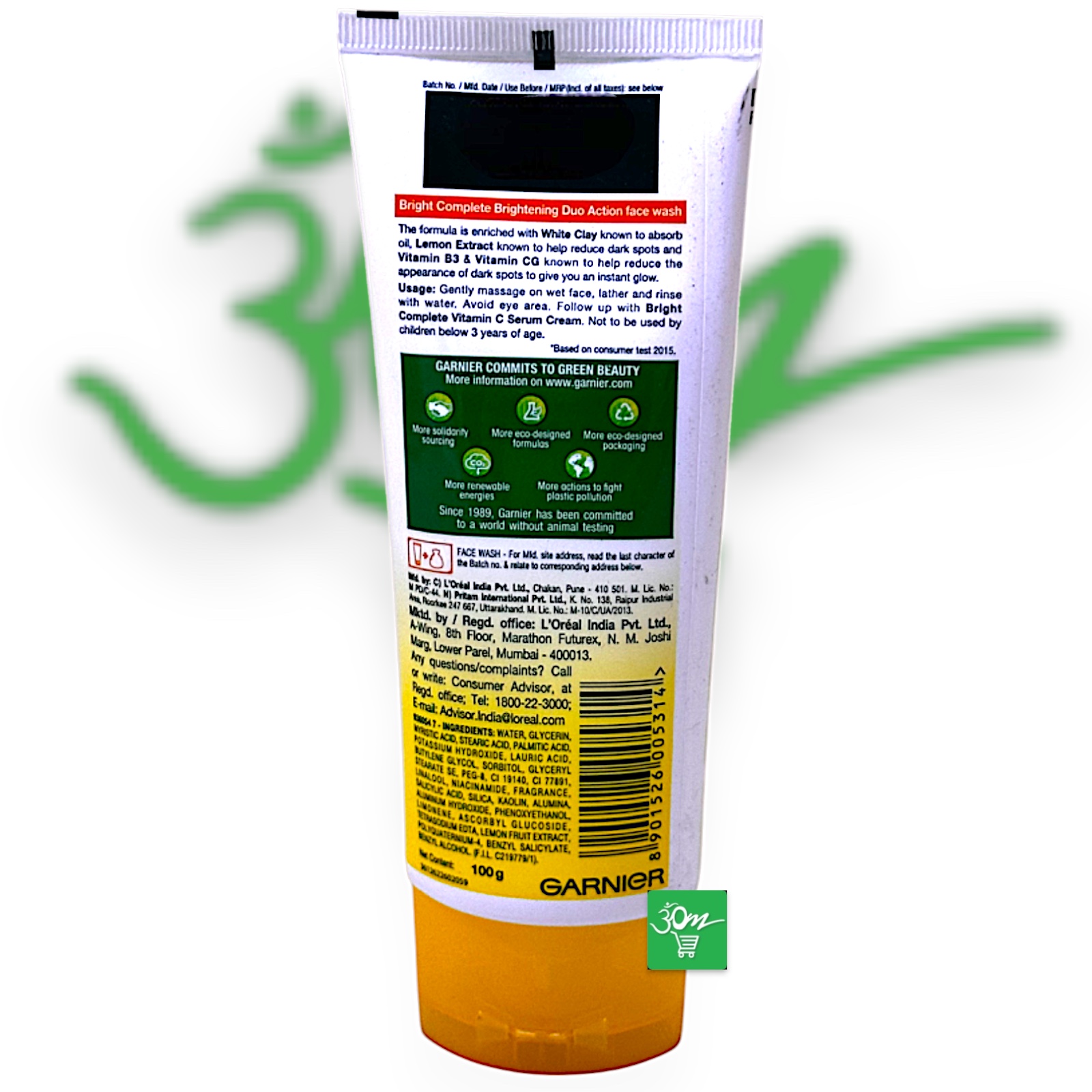 Garnier Bright Brightening Duo Action Facewash - Buy Online Australia | Om Spice & Grocery