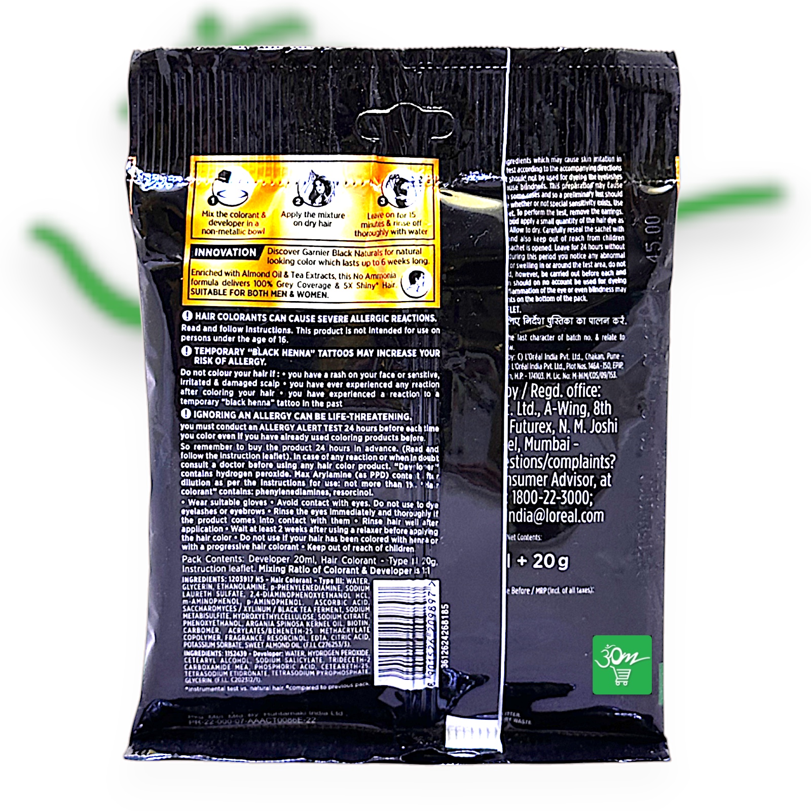 Garnier  Creme Color 3.0 Brown Black - Buy Online Australia | Om Spice & Grocery