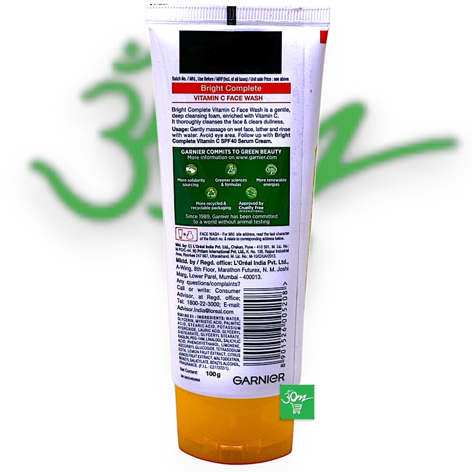 Garnier Bright Complete Vitamin C Facewash - Buy Online Australia | Om Spice & Grocery