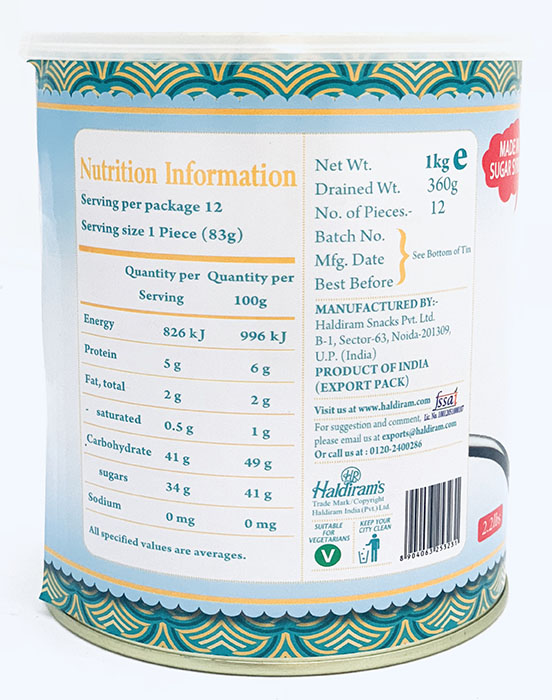 Haldiram Rasmalai - Buy Online Australia | Om Spice & Grocery