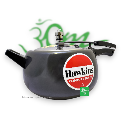 Hawkins Contura Black 5L Hard Anodized Pressure Cooker - Buy Online Australia | Om Spice & Grocery