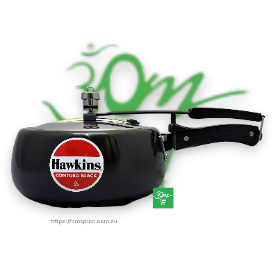 Hawkins Contura Black Pressure Cooker 3.5 L Hard Anodized - Buy Online Australia | Om Spice & Grocery