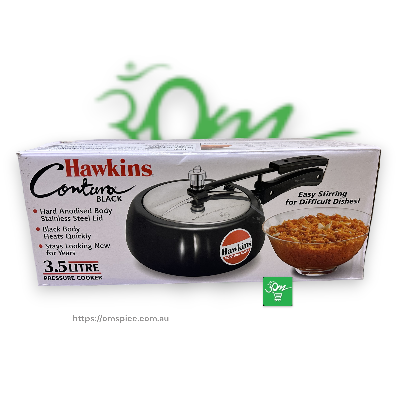 Hawkins Contura Black Pressure Cooker 3.5 L Hard Anodized - Buy Online Australia | Om Spice & Grocery
