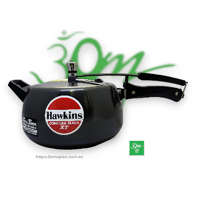 Hawkins Contura Black Pressure Cooker  5L XtraThick Gas Induction - Buy Online Australia | Om Spice & Grocery