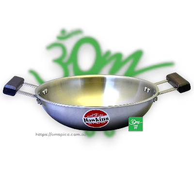 Hawkins Deep Fry Pan Kadai 2.5L Stainless Steel Gas Induction 3mm Thick 26cm Diameter - Buy Online Australia | Om Spice & Grocery
