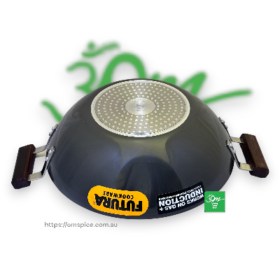 Hawkins Futura Black Deep Fry Pan Gas Induction 2.5L 27cm Diameter Steel Lid - Buy Online Australia | Om Spice & Grocery