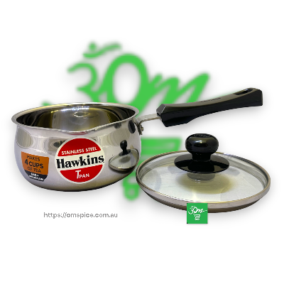 Hawkins Tea Pan  Induction Stainless steel with Glass Lid - Buy Online Australia | Om Spice & Grocery