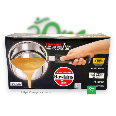 Hawkins Tea Pan  Induction Stainless steel with Glass Lid - Buy Online Australia | Om Spice & Grocery