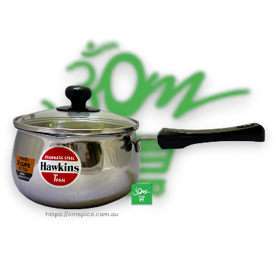 Hawkins Tea Pan  Induction Stainless steel with Glass Lid - Buy Online Australia | Om Spice & Grocery