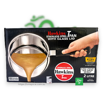 Hawkins Tea Pan  Induction Stainless steel with Glass Lid - Buy Online Australia | Om Spice & Grocery