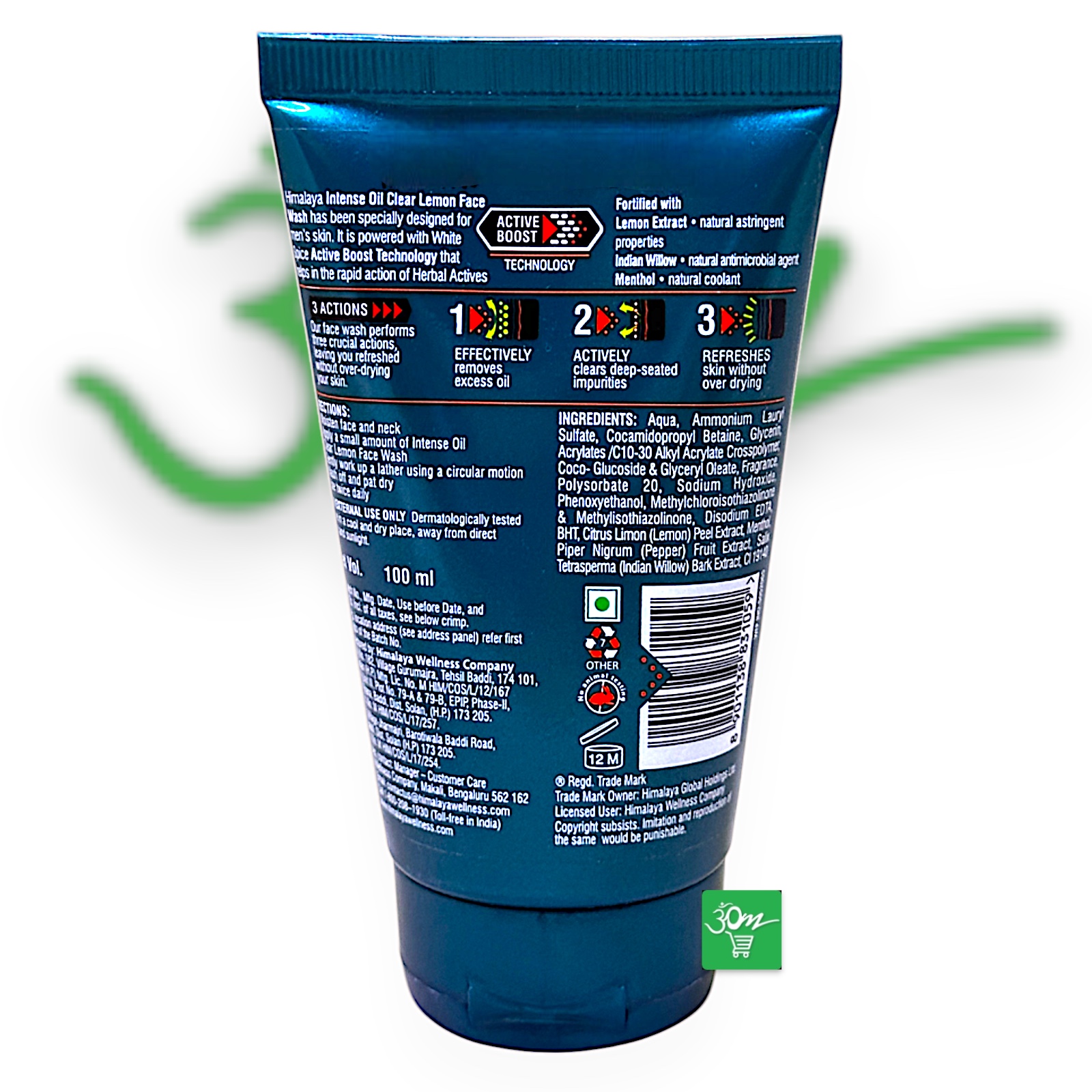 Himalaya Men Intense Oil Clear Lemon Face wash - Buy Online Australia | Om Spice & Grocery