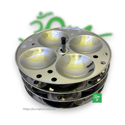 Idli Cooker Stainless Steel 4 Plates High quality stainless Induction Base - Buy Online Australia | Om Spice & Grocery
