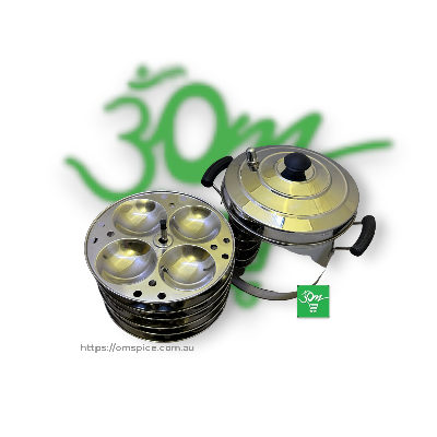 Idli Cooker Stainless Steel 6 Plates High quality stainless Induction Base - Buy Online Australia | Om Spice & Grocery