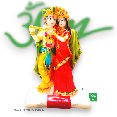 Radha Krishna Murti Idol Statue Sculpture 14cm - Buy Online Australia | Om Spice & Grocery