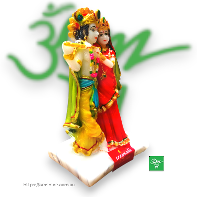 Radha Krishna Murti Idol Statue Sculpture 14cm - Buy Online Australia | Om Spice & Grocery