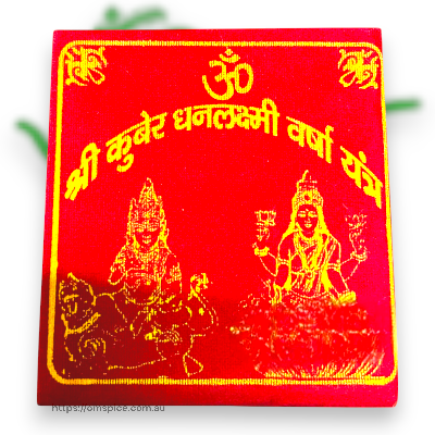 Kuber Dhanlaxmi Barsha Yantra Big - Buy Online Australia | Om Spice & Grocery