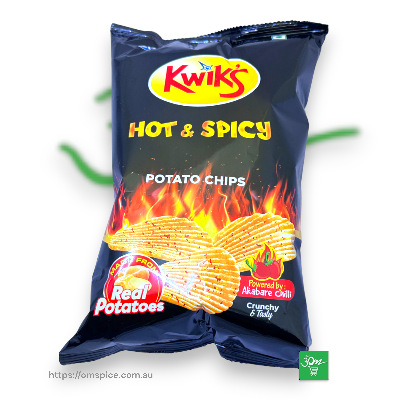 Kwiks Hot and Spicy Potato Chips 50gm - Buy Online Australia | Om Spice & Grocery