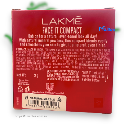 Lakme Face IT Compact Natural Marble - Buy Online Australia | Om Spice & Grocery