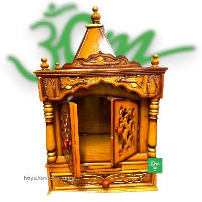 Light Brown Wooden Temple 2 Sizes - Buy Online Australia | Om Spice & Grocery