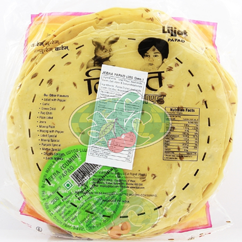 Lijjat Jeera (Cumin) Papad - Buy Online Australia | Om Spice & Grocery